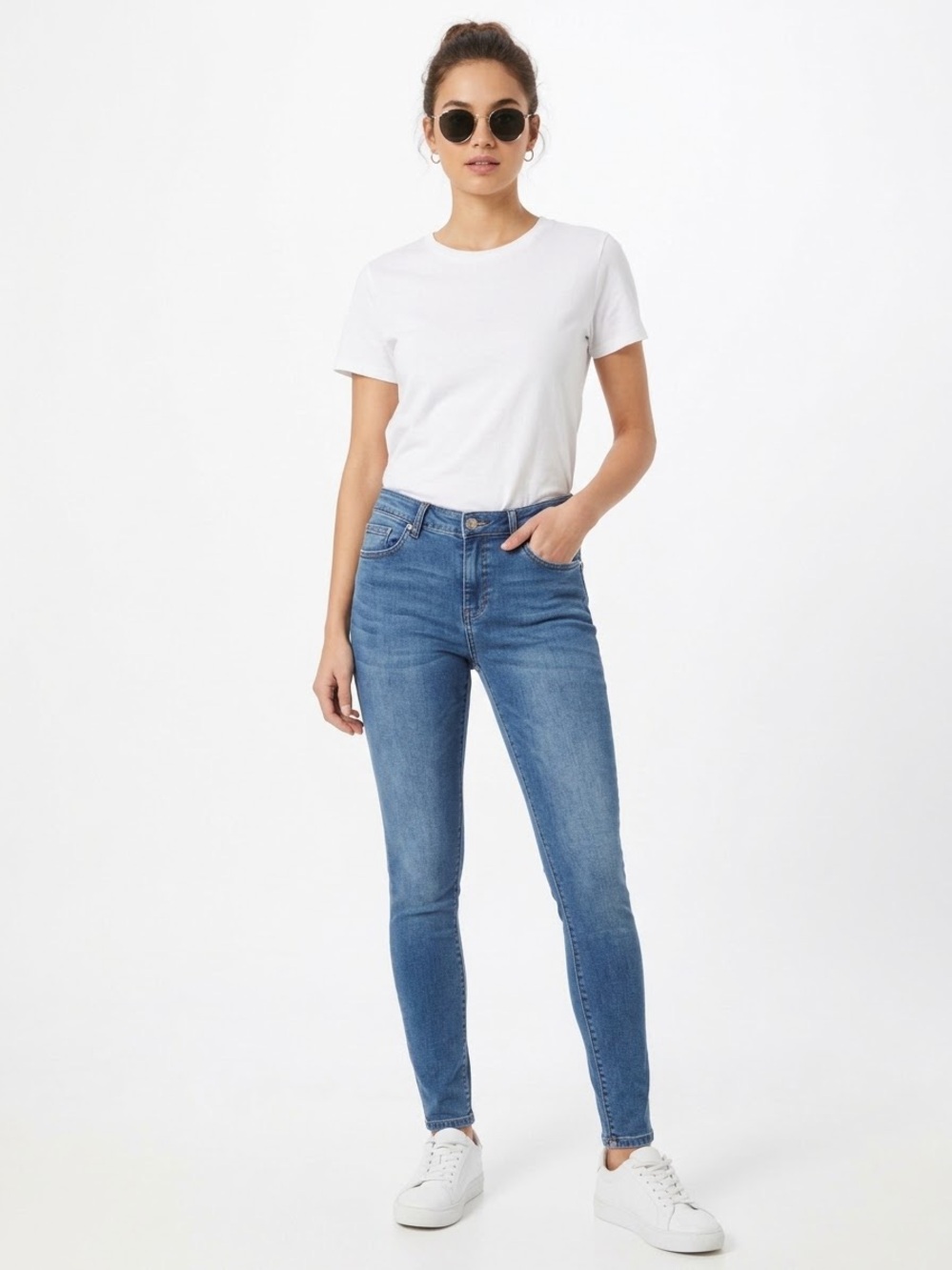 High-Rise Blue Skinny Jeans for Women